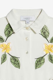 JU Robe En Coton Avec Fleurs Brodées MILKY WHITE UJT10R-KB001