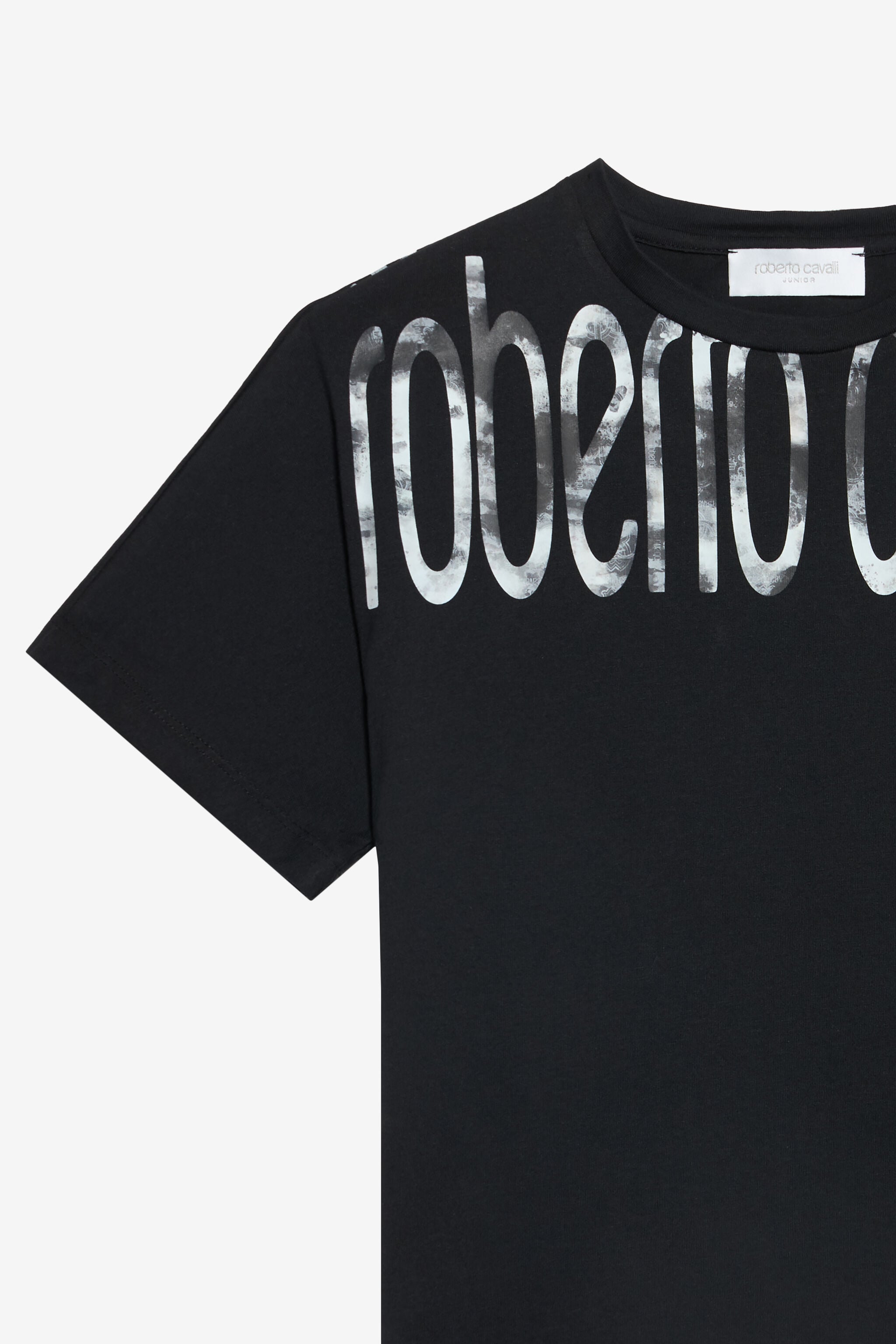 JU Black Cotton T-shirt With Logo Print JU Black Cotton T-shirt With Logo Print BLACK WJT60K-JD001