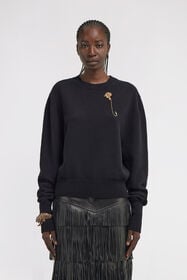 RC Cropped Knit Sweater Black TKM623-MQ001