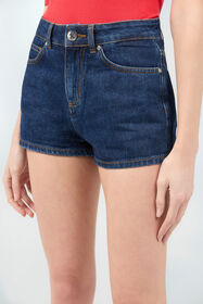 RC Jeans Shorts Blu Con Monogram RC Di Cristalli BLUE SOJ20Q-DL011