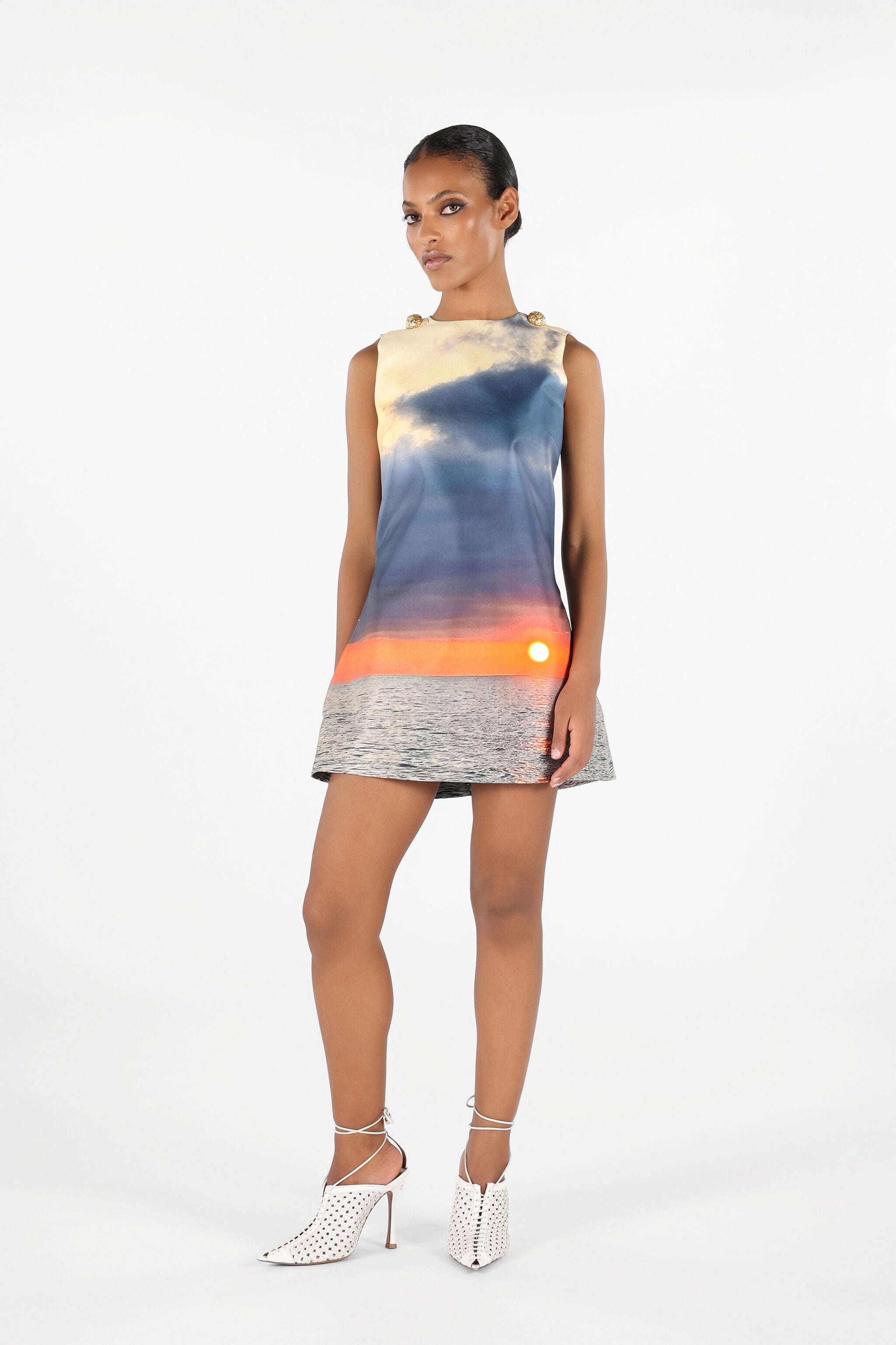 RC Sunrise Print Short Dress RC Sunrise Print Short Dress Blue/Orange UWT138-4QN96