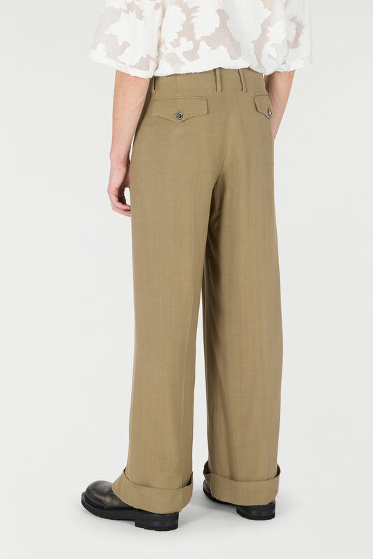 RC Palazzo Pants With Pleat Detail RC Palazzo Pants With Pleat Detail Brown URT245-VI045