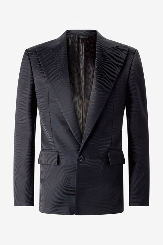RC Blazer Mit Einfarbigem Motiv Tiger Skin RC Blazer Mit Einfarbigem Motiv Tiger Skin Schwarz URT410-TJ033
