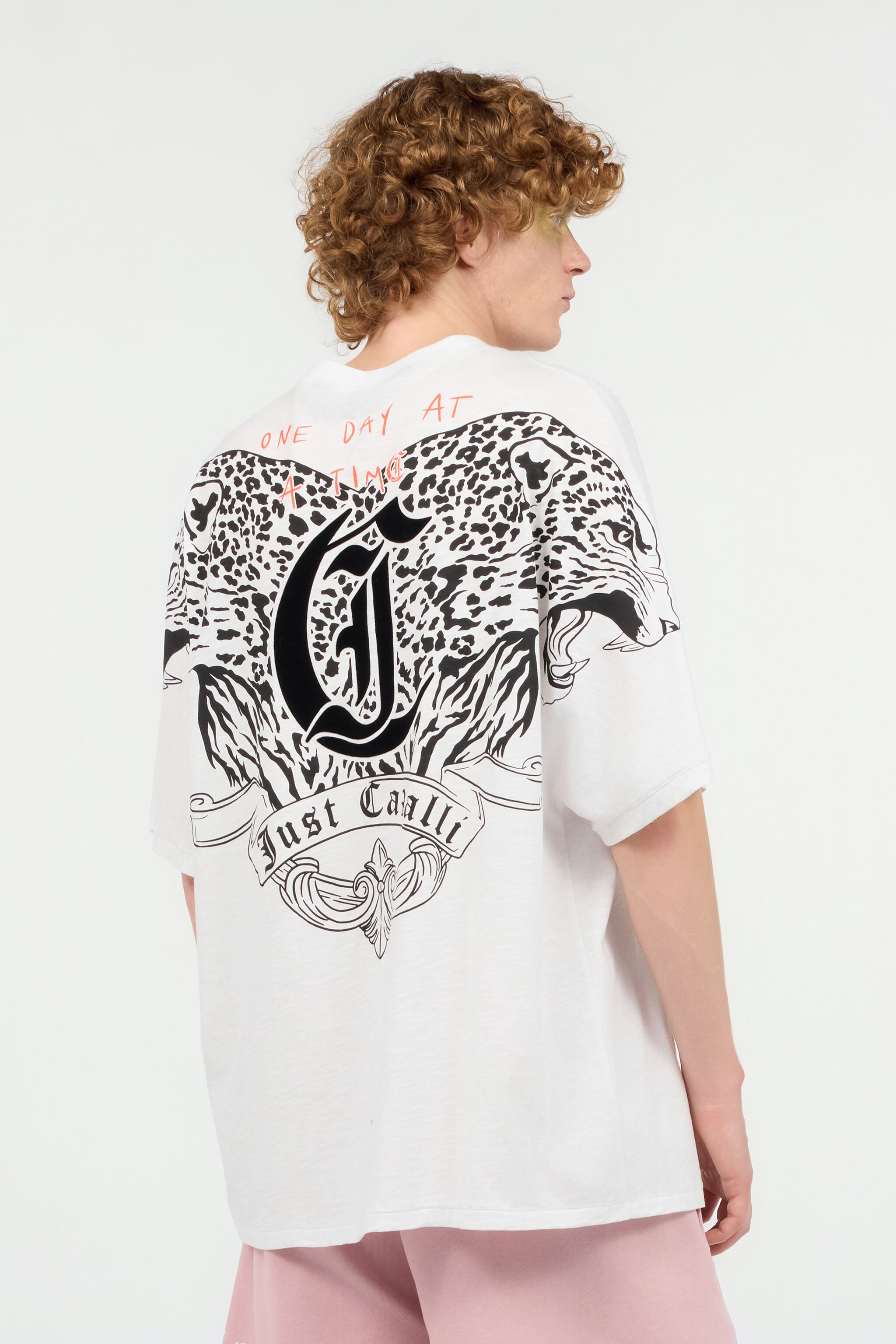 JC T-Shirt With Mirrored Jaguar And JC Monogram JC T-Shirt With Mirrored Jaguar And JC Monogram White UFT040-UF060