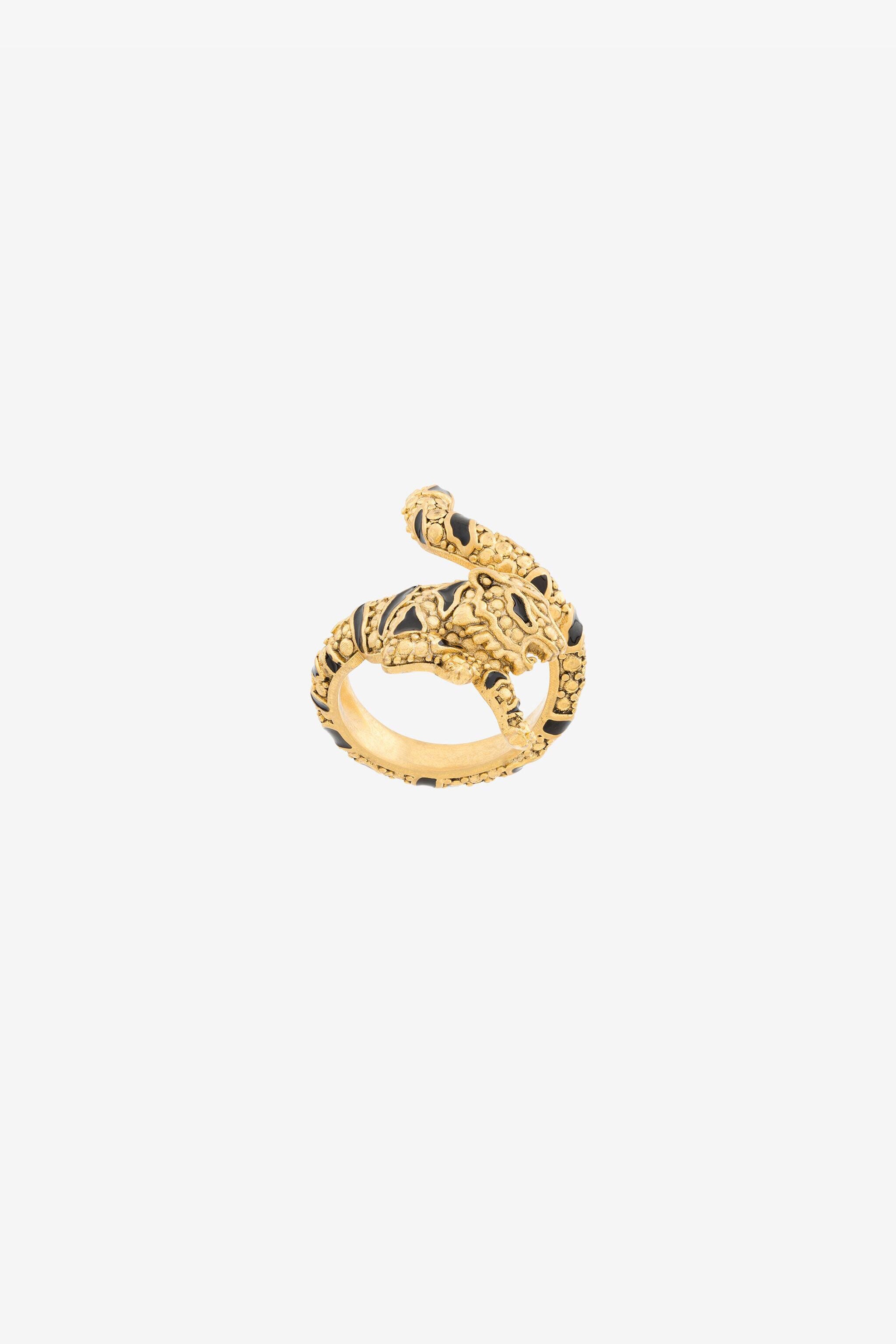 RC Enamelled Tiger Ring Gold RKG00E-AM021