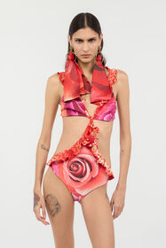 RC Garden Rose And Cheetah Skin Trikini Fuchsia UKW008-HVN75