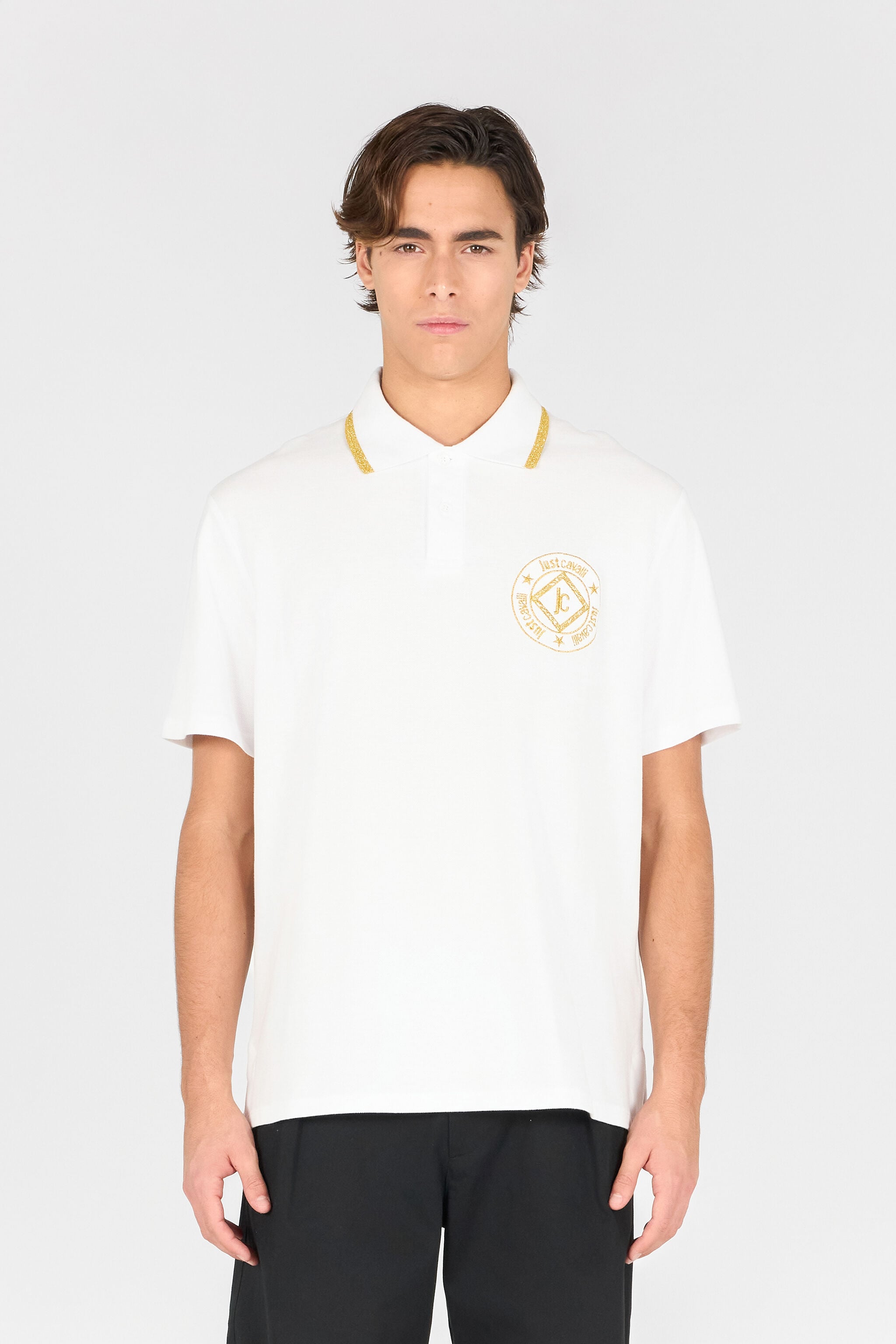 JC White Gold Accents Polo JC White Gold Accents Polo White RRT905-RR167