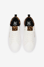 JC White Sneakers With Leopard Detail WHITE VFS077-VF605