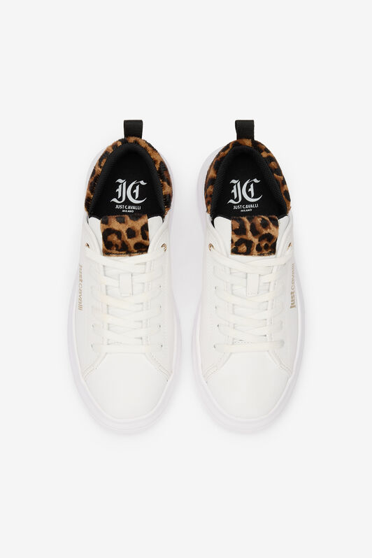 JC White Sneakers With Leopard Detail JC White Sneakers With Leopard Detail WHITE VFS077-VF605