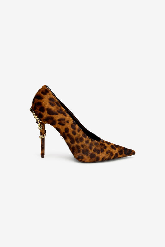 RC Serpentine Pumps aus Leder mit Jaguar-Print JAGUAR SKIN PRINT WKS009-PZC30