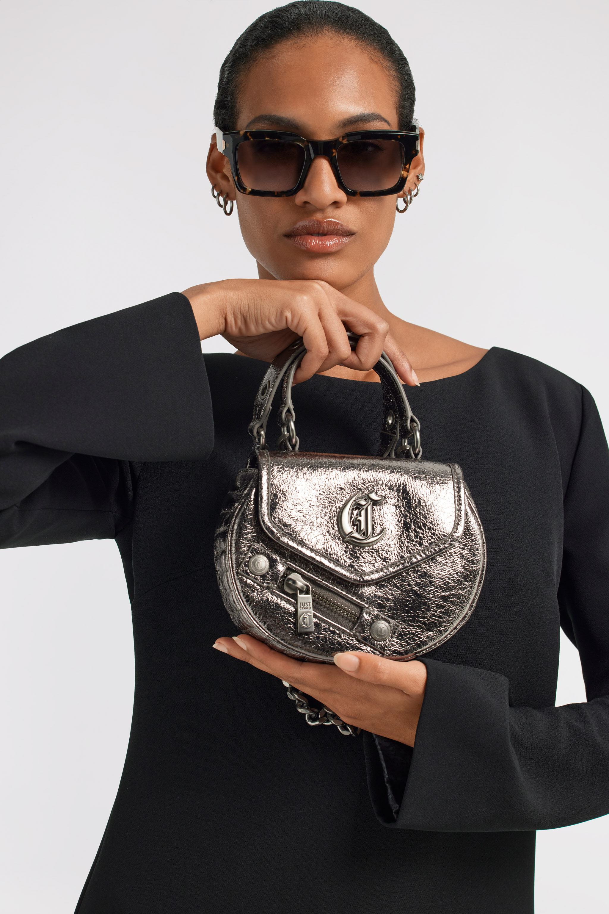 JC Just Cavalli Handbag JC Just Cavalli Handbag Silver TFB108-TF473