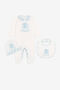 JU Logo embroidered babygrow set Baby blue QJT887-JV025