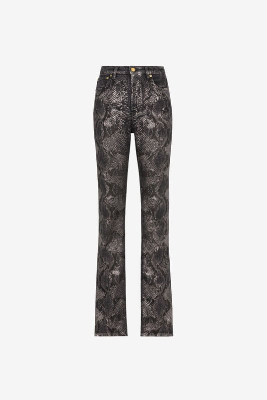 RC Metallic Python-Print Straight-Leg Jeans RC Metallic Python-Print Straight-Leg Jeans Black PKJ218-DE020