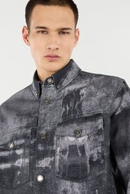 RC Overshirt Aus Denim Mit Used-Effekt Schwarz VNJ777-4NP69