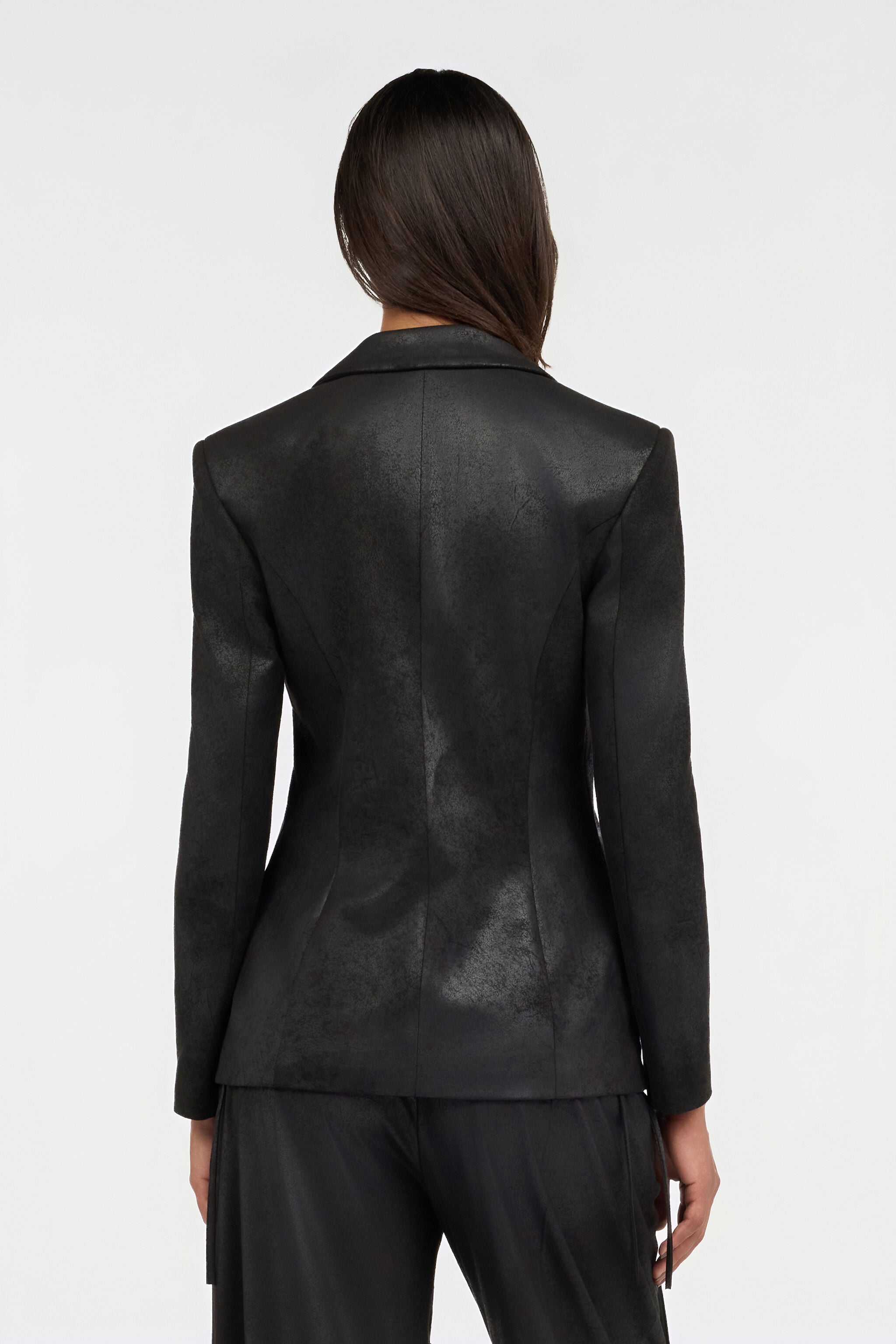JC Schwarzer Blazer Mit Schnürdetail JC Schwarzer Blazer Mit Schnürdetail BLACK VFT305-VF455