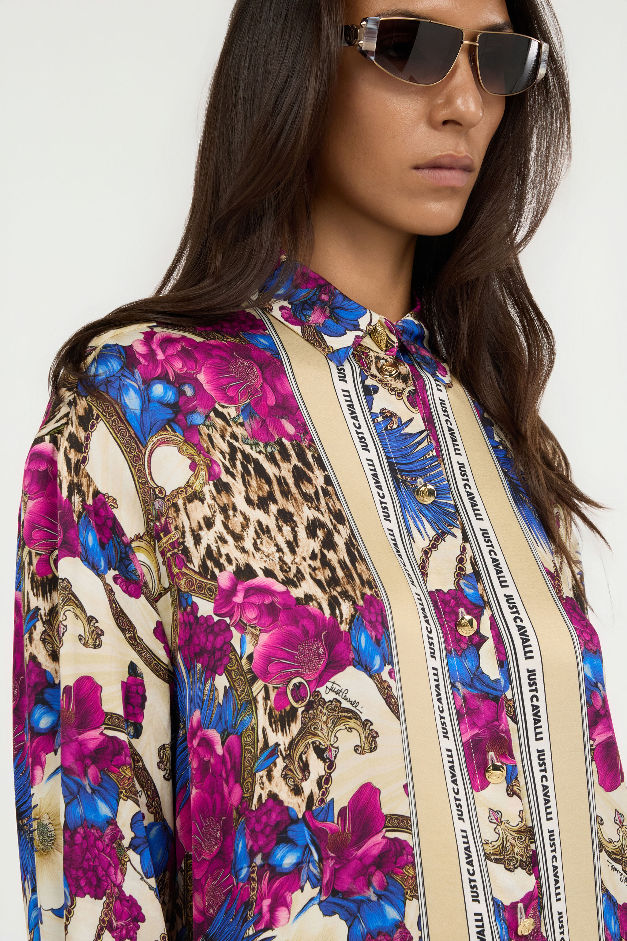 JC Flower Leopard Print Shirt JC Flower Leopard Print Shirt 700 BEIGE + 343 CILI VFT226-VF373