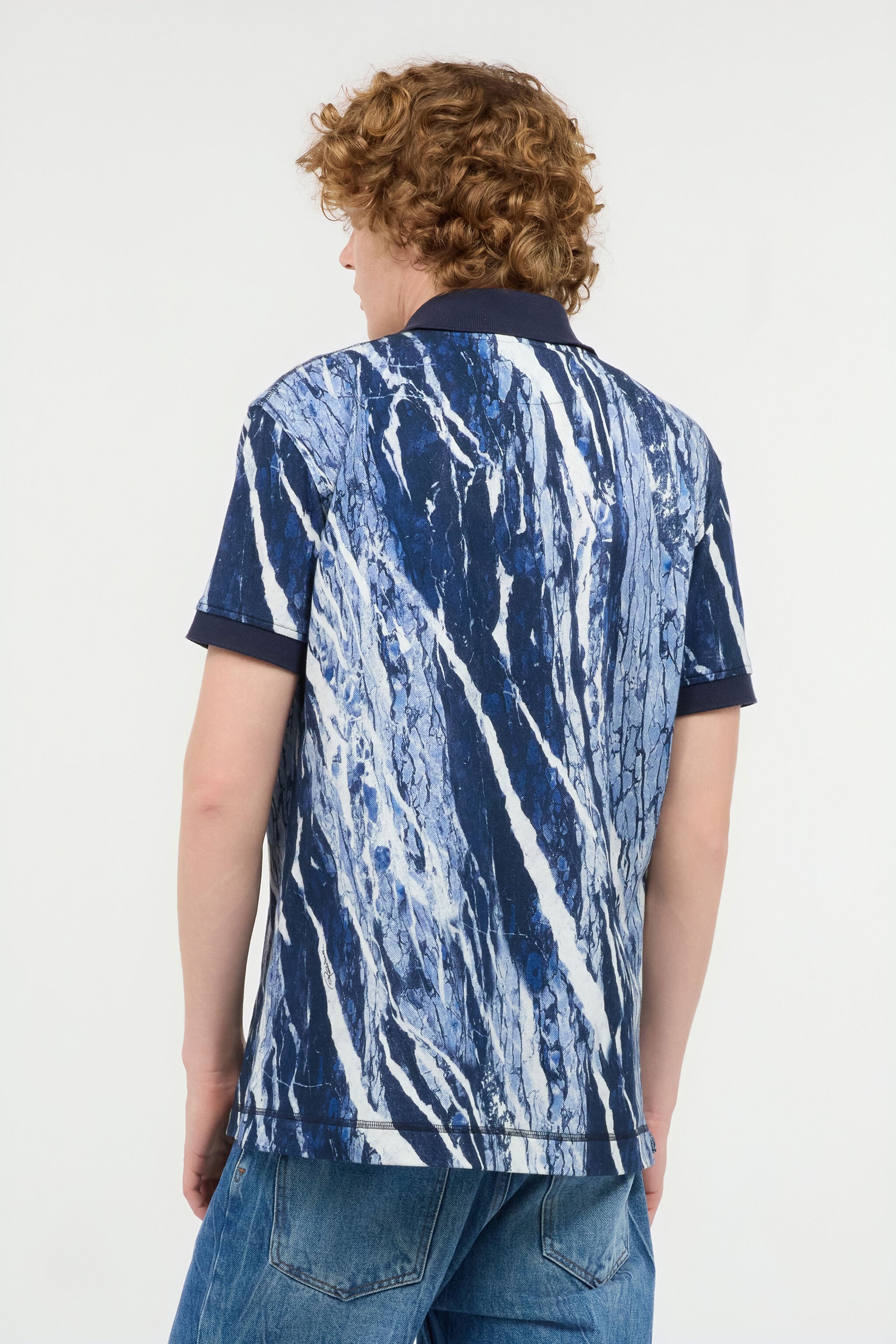RC Polo Shirt With Rubane Print RC Polo Shirt With Rubane Print Dark blue URT64A-XKN22