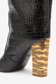 RC Bottes Avec Gaufrage Crocodile Noir VKS013-PZ579