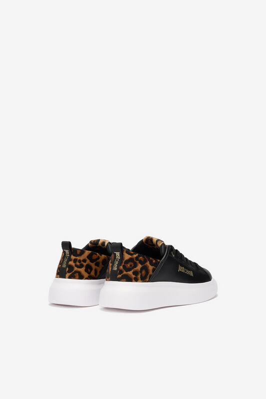 JC Black Sneakers With Leopard Detail BLACK VFS077-VF605