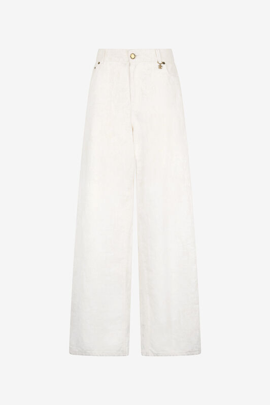 RC Wall Print Wide Leg Trousers RC Wall Print Wide Leg Trousers White UWT207-LG016