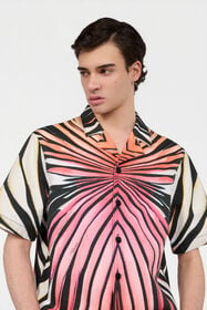 RC Ray Of Paradise Print Denim Shirt CORAL PINK XRJ701-EAM33