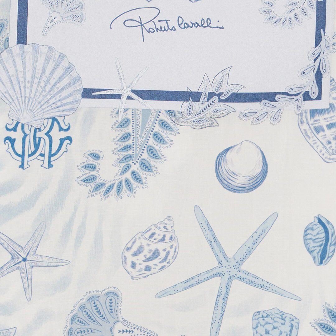 JU RC Monogram And Marine-Print Dress JU RC Monogram And Marine-Print Dress Light blue UJT116-7MO39