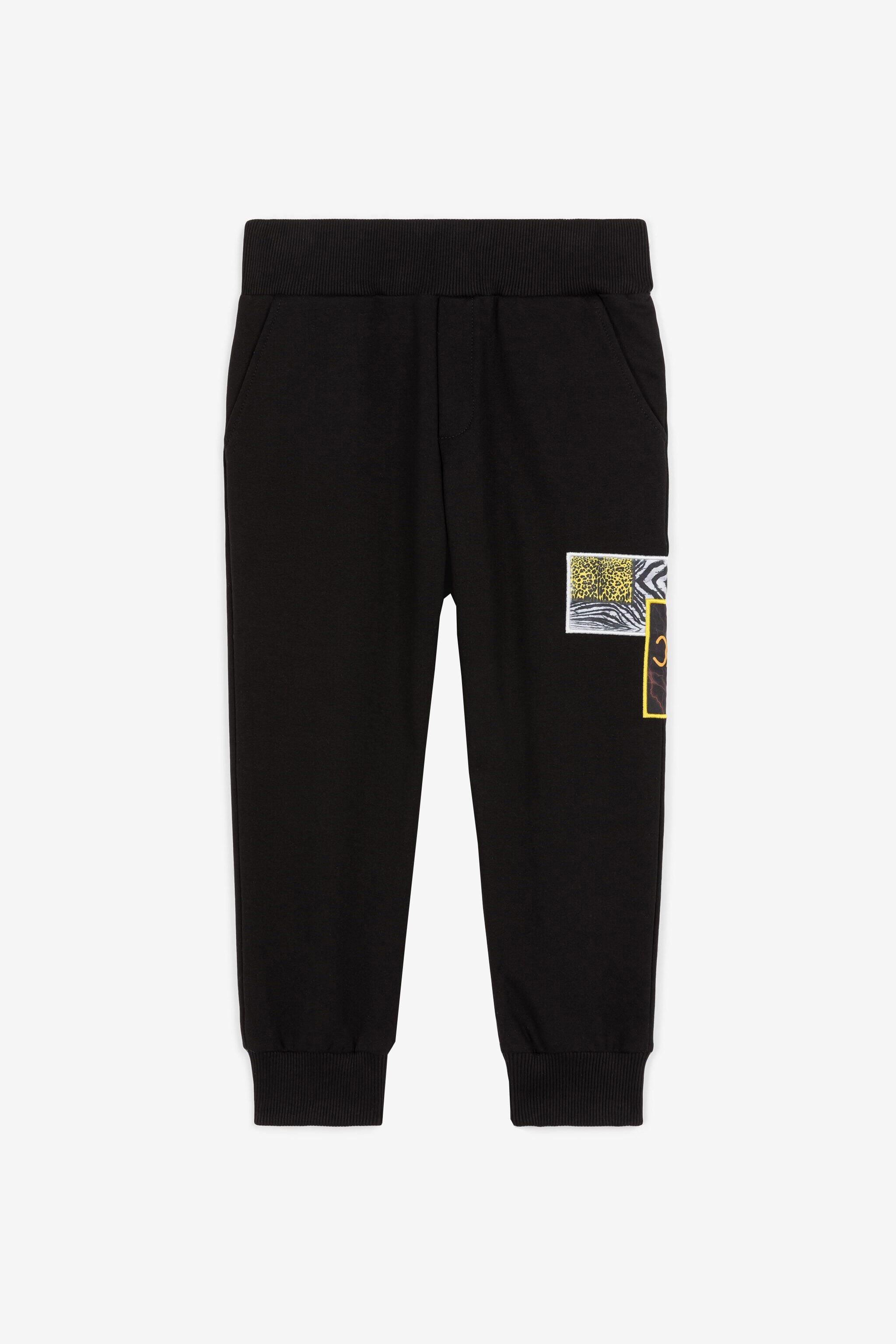 JU Animalier Patchwork-Print Appliqué Sweatpants JU Animalier Patchwork-Print Appliqué Sweatpants Black OJT250-ISA2J