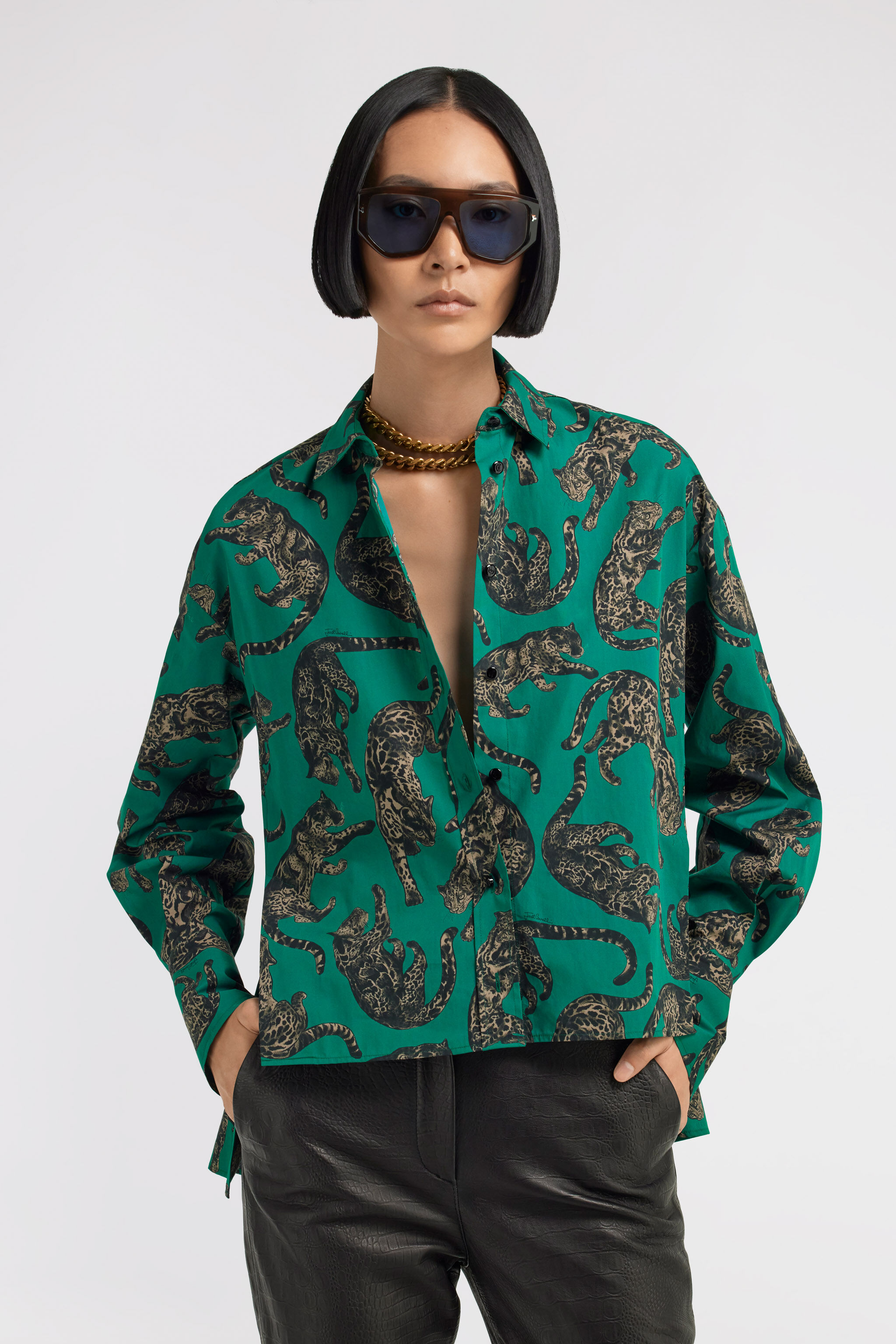 JC Just Cavalli Shirt JC Just Cavalli Shirt Green TFT124-TF189