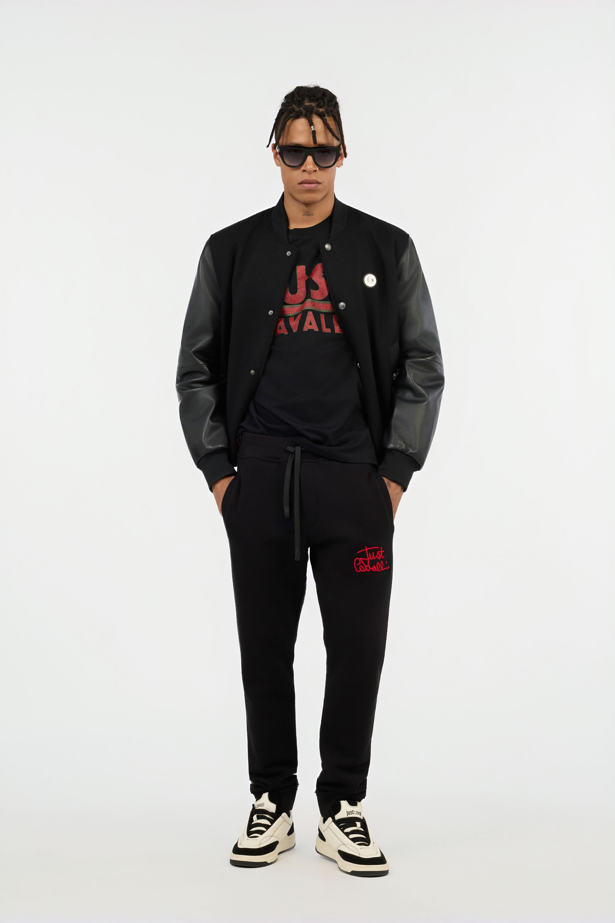 JC Black Trousers Joggers With Embroidered Logo JC Black Trousers Joggers With Embroidered Logo BLACK VFT008-VF008