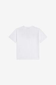 JU Camiseta blanco óptico con estampado de hojas y logo OPTICAL WHITE VJT60L-JD001