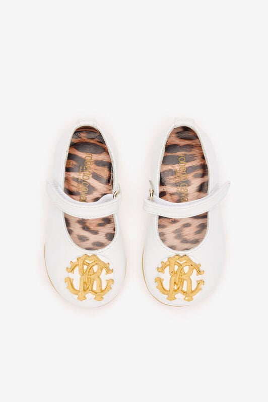 JU Mary Janes With Golden RC Monogram JU Mary Janes With Golden RC Monogram WHITE/GOLD TJS00N-ZCJ01