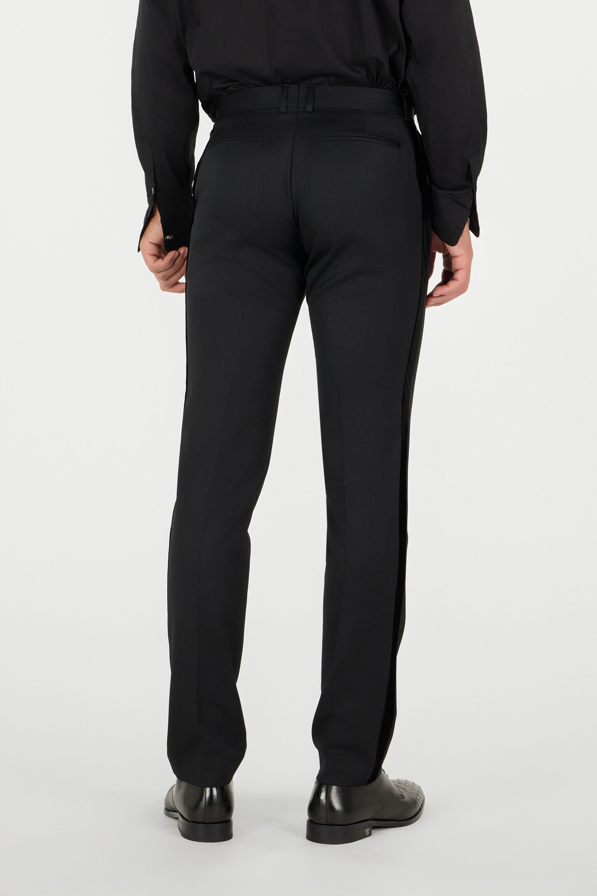 RC Straight-Leg Wool Trousers Black RRT202-VW020