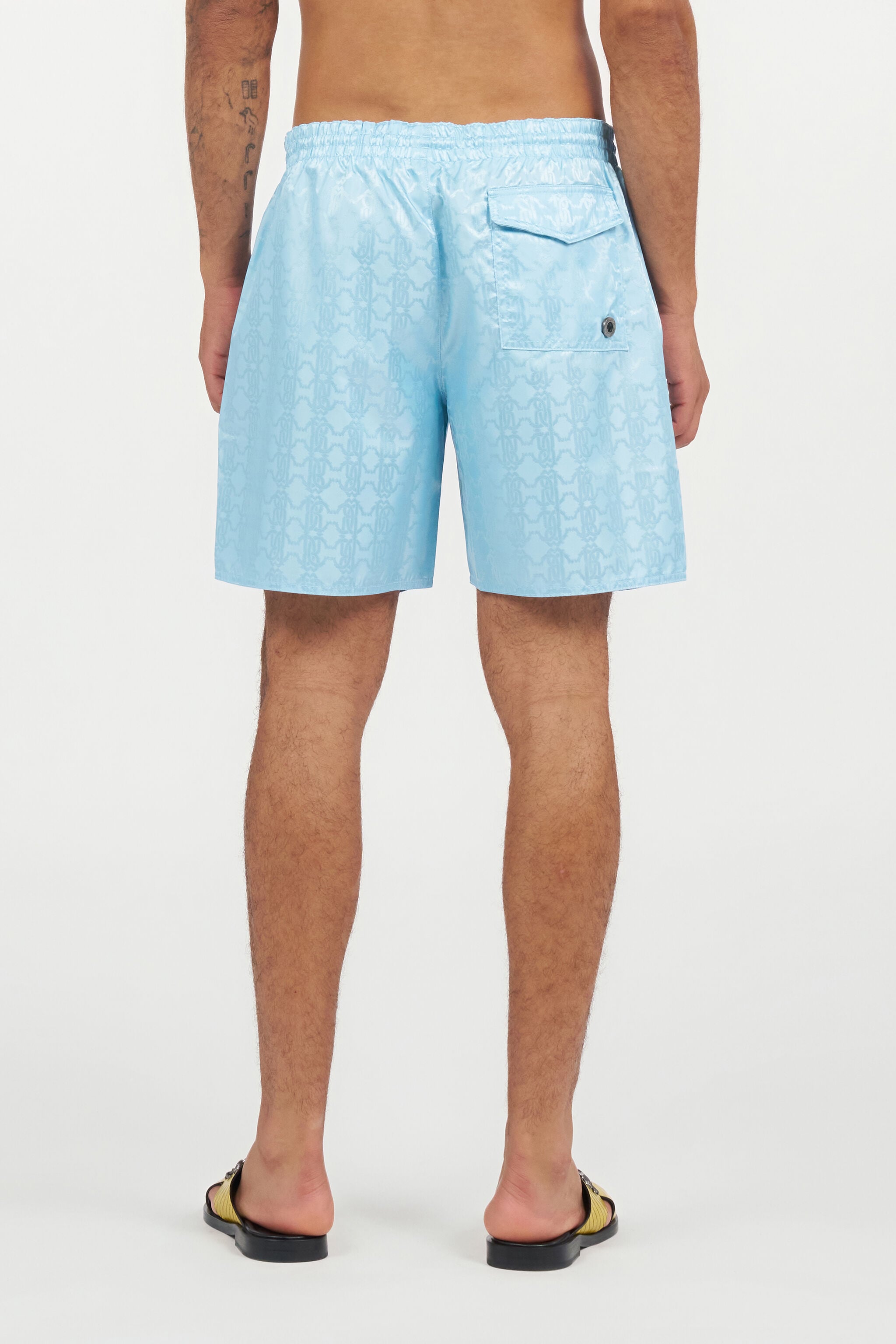 RC Pantaloncini Mare Stampa Monogram RC LIGHT BLUE QOH00A-DJ005