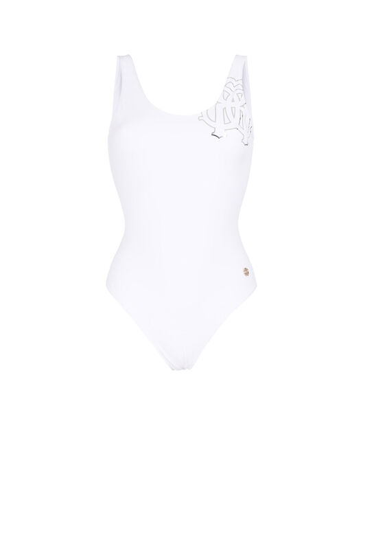 RC RC Monogram-Print Swimsuit Weiß KSW01W-LL002