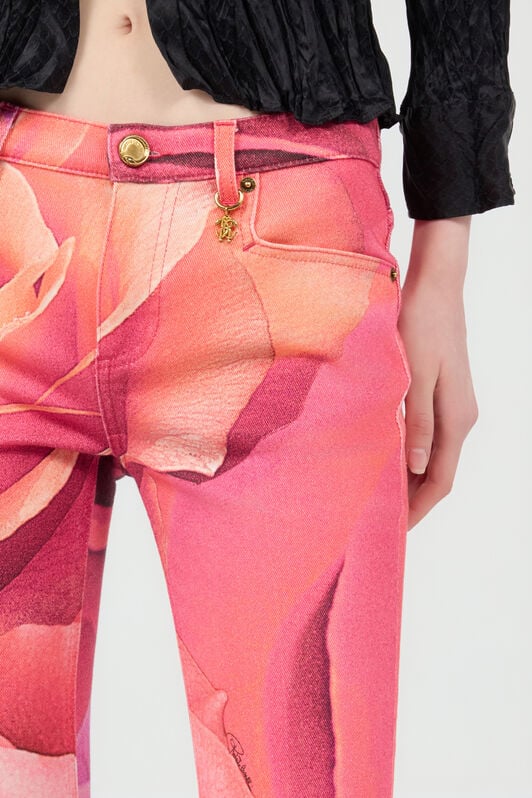 RC Fit & Flare Jeans With Garden Rose Print RC Fit & Flare Jeans With Garden Rose Print Fuchsia UKJ205-DAN48
