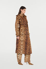 RC Langer Trenchcoat Mit Print Jaguar Skin Braun VKT503-HEP73