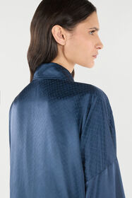RC Silk Shirt With Snake-Effect Pattern Dark blue UKT710-SZN57