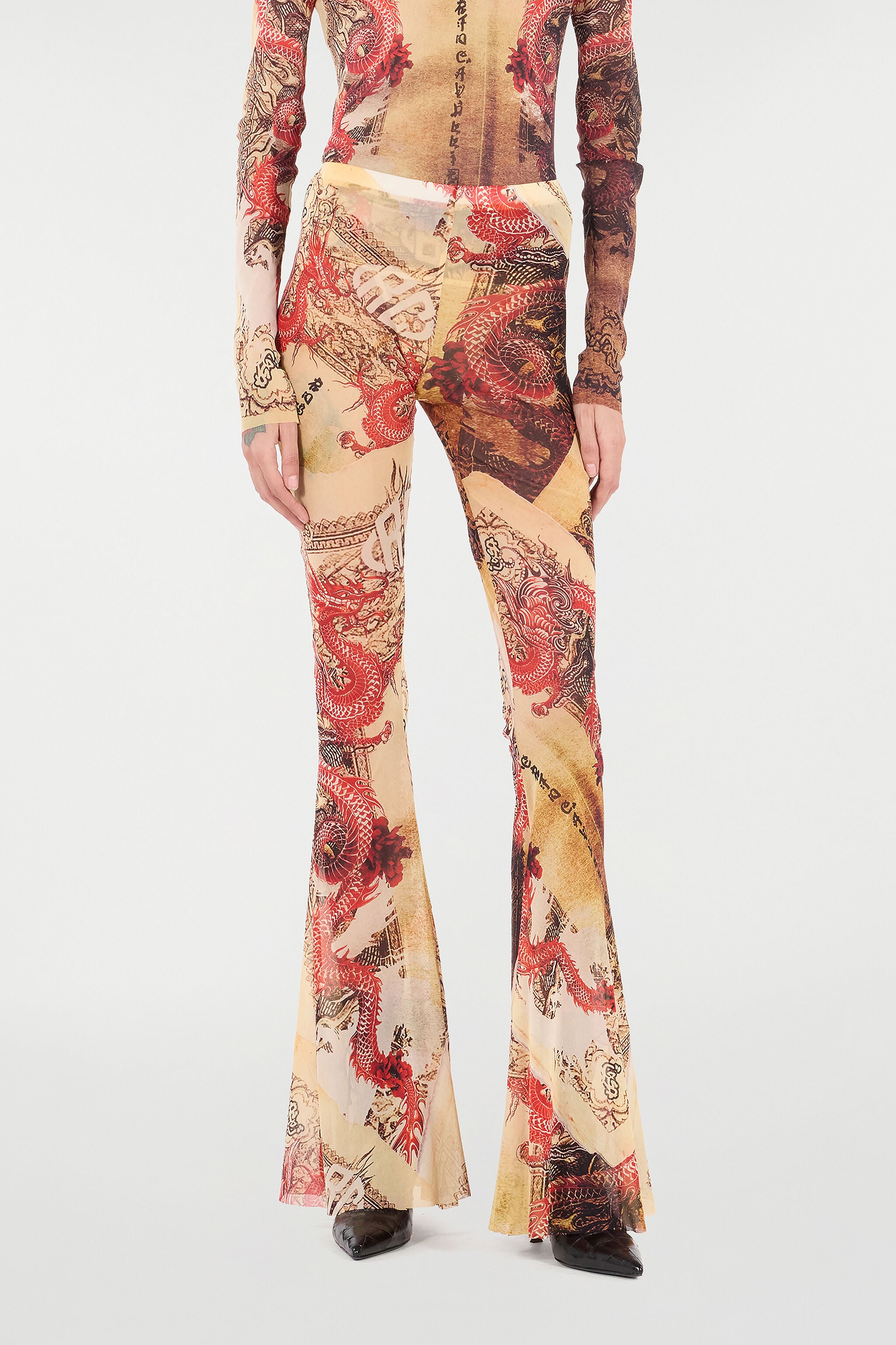RC Pantalon À Imprimé Oriental NATURALE/ROSSO VQT21A-TLQ00