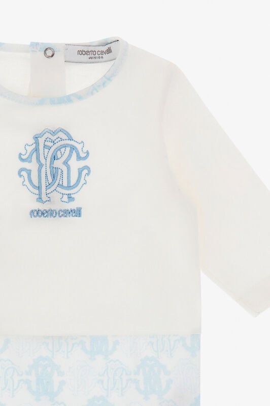 JU RC Monogram-Stickerei Babygrow-Set JU RC Monogram-Stickerei Babygrow-Set Hellblau TJT807-JD001