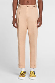 RC Pleat-detail straight-leg trousers Light Brown QRT204-FN061