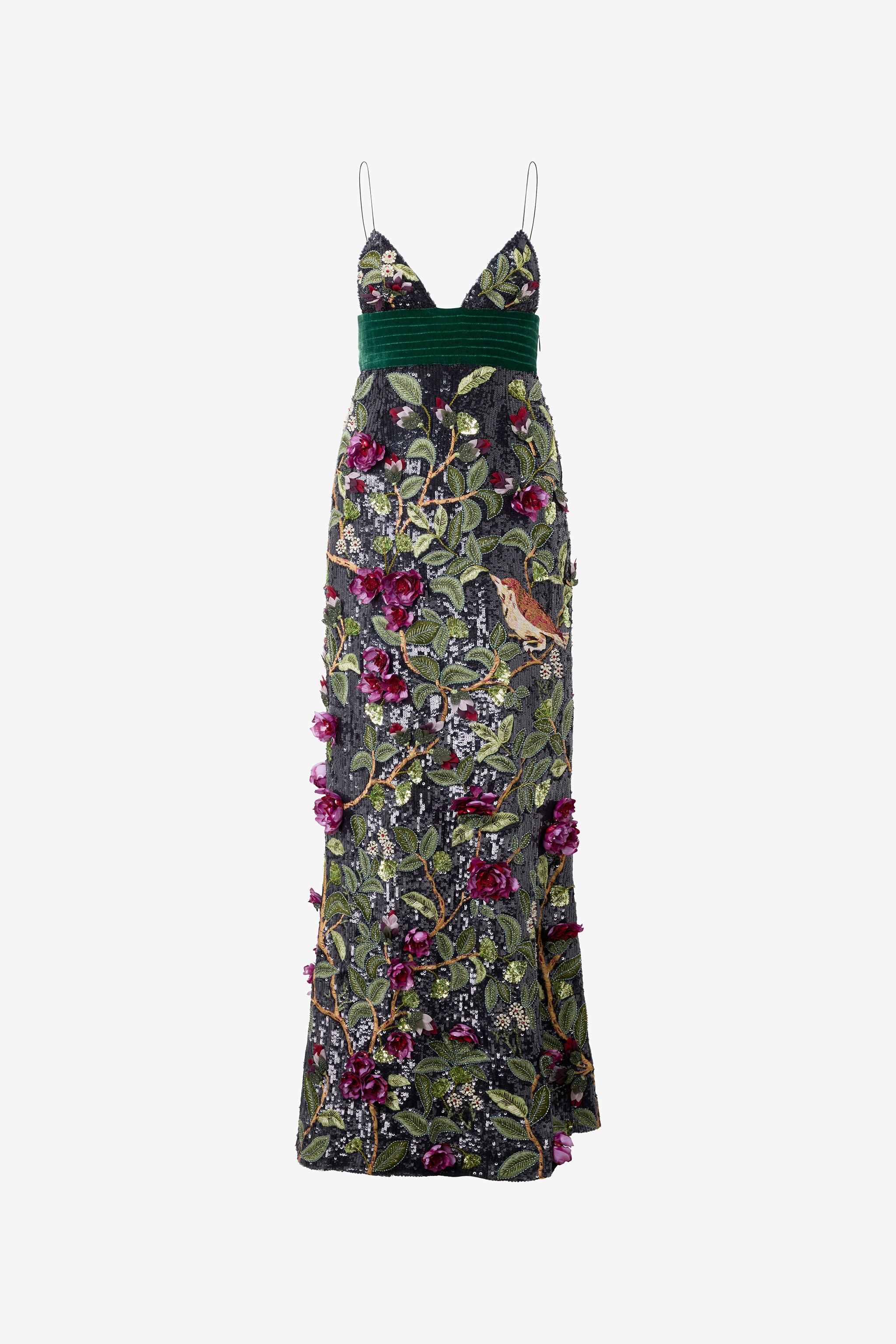 RC Vestido Largo Negro Con Adornos Multicolor Negro VWR117-RT011