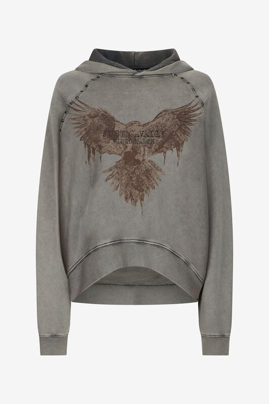 JC Sweat à Capuche Gris Imprimé Aigle JC Sweat à Capuche Gris Imprimé Aigle BLACK VFS016-VF340