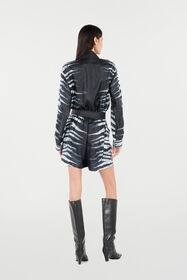 RC Short Silk Dress With Zebra Print Black/White UKT163-4QN50