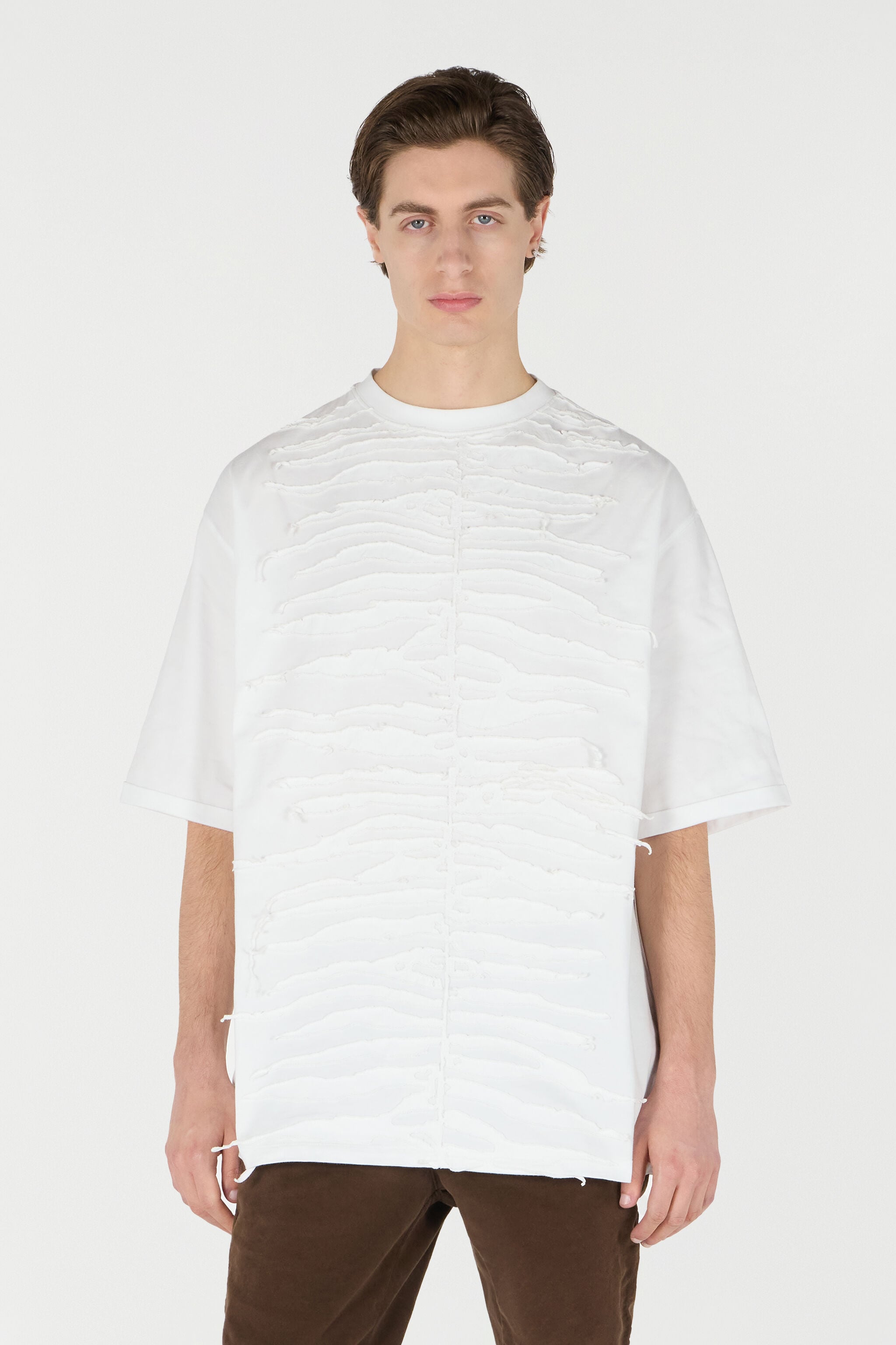 RC Camiseta con textura motivo cebra RC Camiseta con textura motivo cebra Blanco URT62N-JD060
