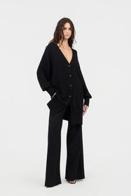 RC Black Long Cardigan With Button BLACK TOM90A-MG008