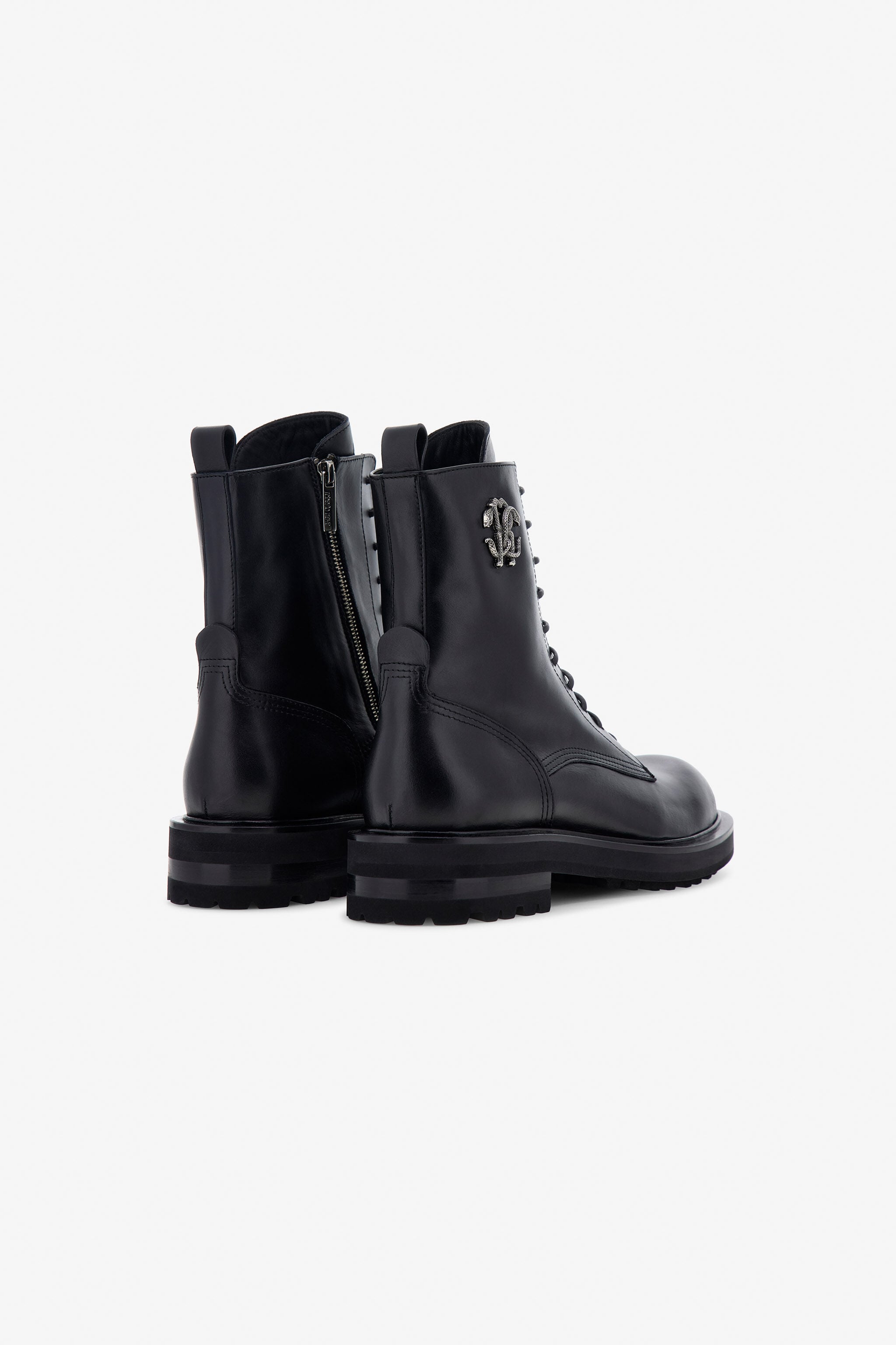 RC Black Combat Boots Monogram RC RC Black Combat Boots Monogram RC Black TRS033-PZ03A