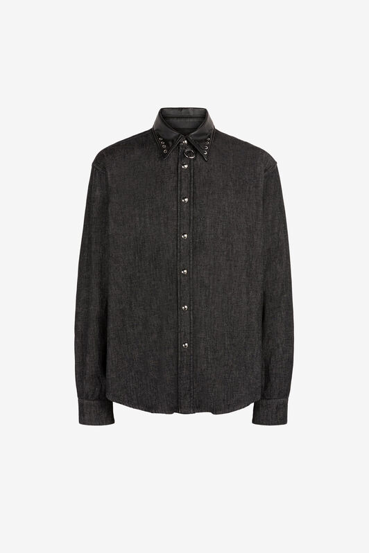 RC Camisa vaquera con tachuelas Negro PNJ761-DL001