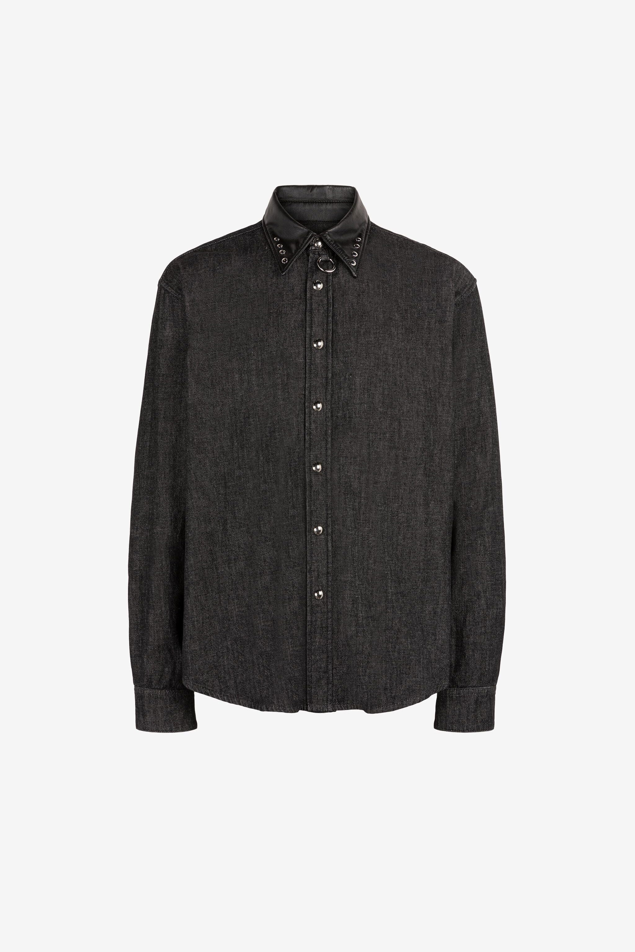 RC Camisa vaquera con tachuelas Negro PNJ761-DL001