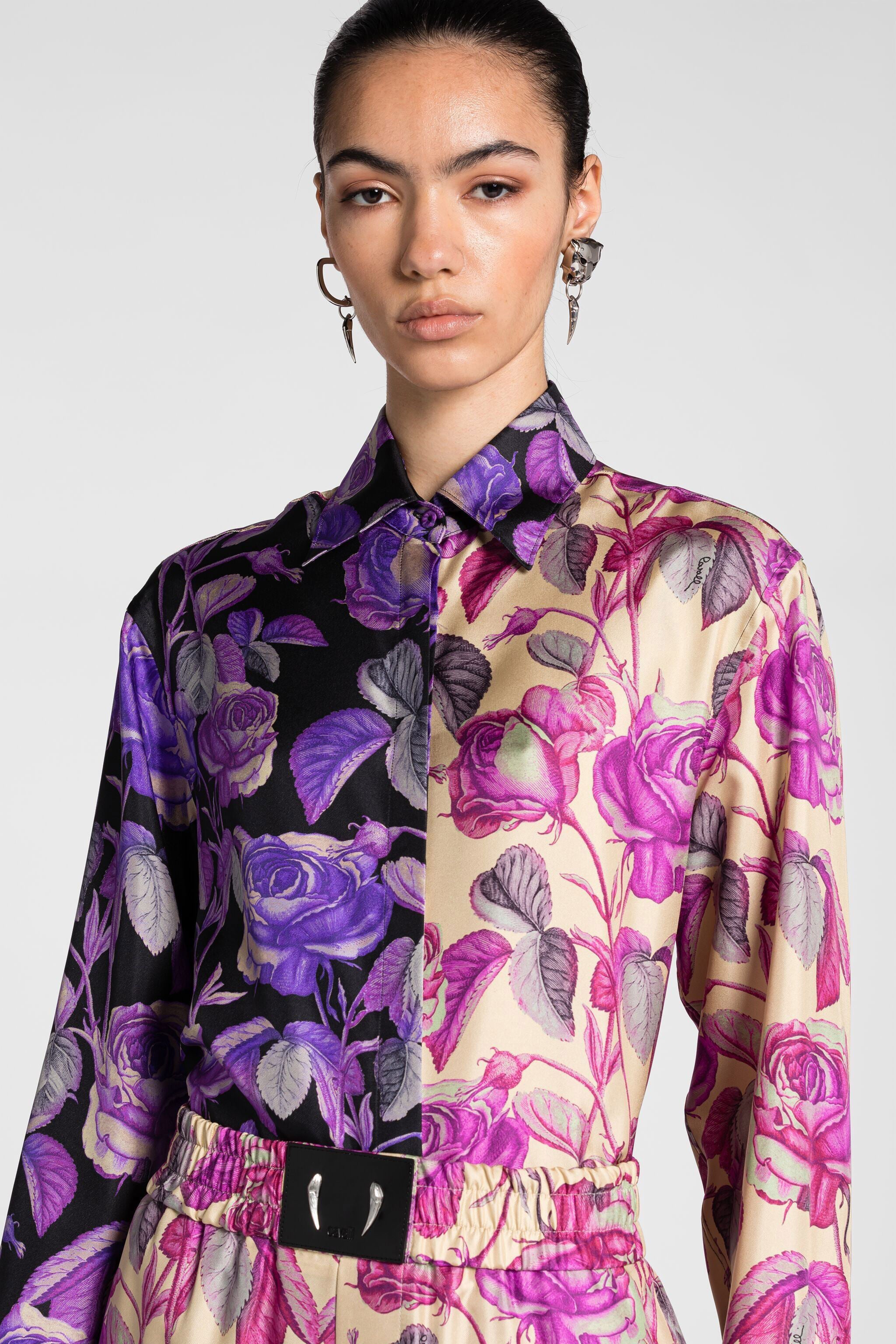 RC Camicia in seta con stampa Rose RC Camicia in seta con stampa Rose ROSA CH./ROSA PQT704-4QF03