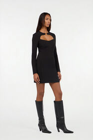 JC Short dress with long sleeves and cut-out BLACK VFT270-VF420